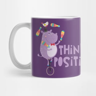 Think Positive: Juggling Hippo Mug